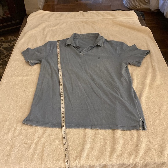 John Varvatos blue Leroy Johnny collar style 100% cotton men’s stretchy shirt - Picture 8 of 11